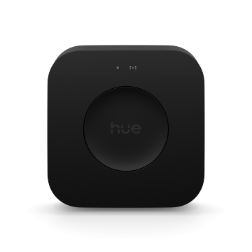 A black Hue Bridge Pro smart home hub