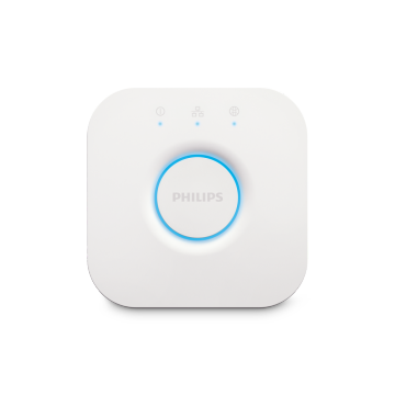 Philips Hue Bridge em fundo branco