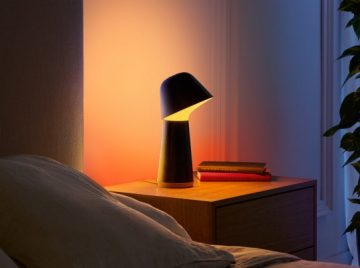 Twilight sleep and wake-up lamp on nighstand
