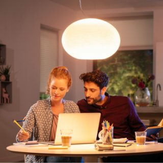Home with pendant lights